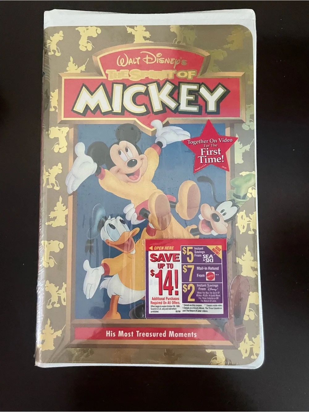 Walt Disney The Spirit of Mickey VHS - Gold & Red Cover